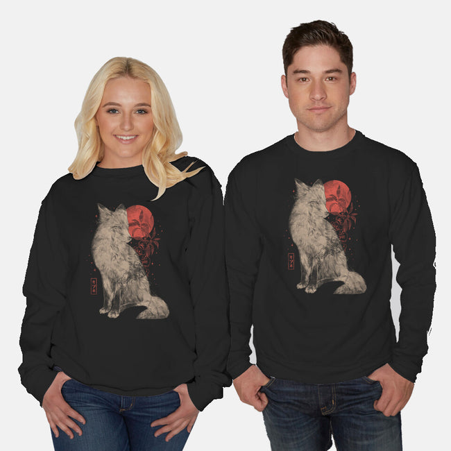 Bloomy Fox-Unisex-Crew Neck-Sweatshirt-eduely