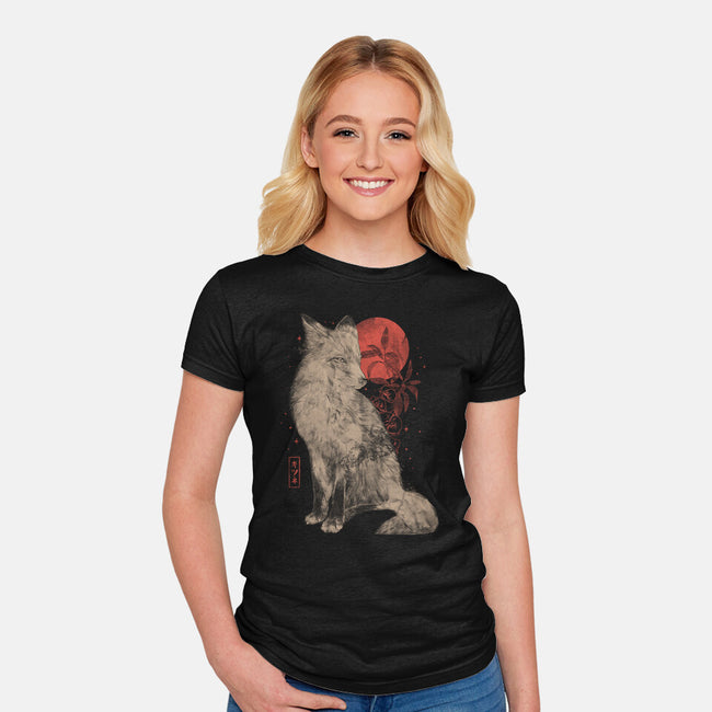 Bloomy Fox-Womens-Fitted-Tee-eduely