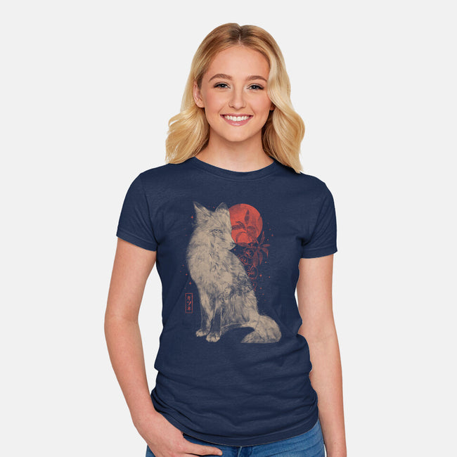 Bloomy Fox-Womens-Fitted-Tee-eduely
