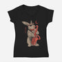 Jazz Bunny-Womens-V-Neck-Tee-eduely