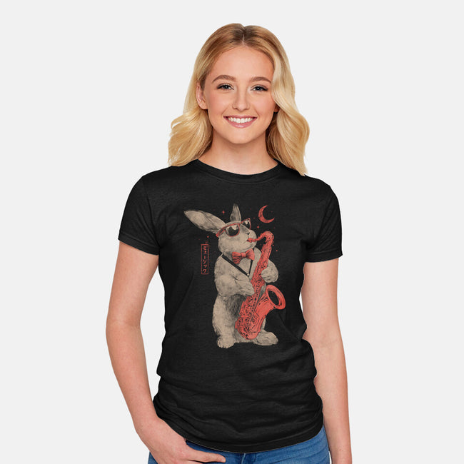Jazz Bunny-Womens-Fitted-Tee-eduely