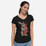 Jazz Bunny-Womens-V-Neck-Tee-eduely