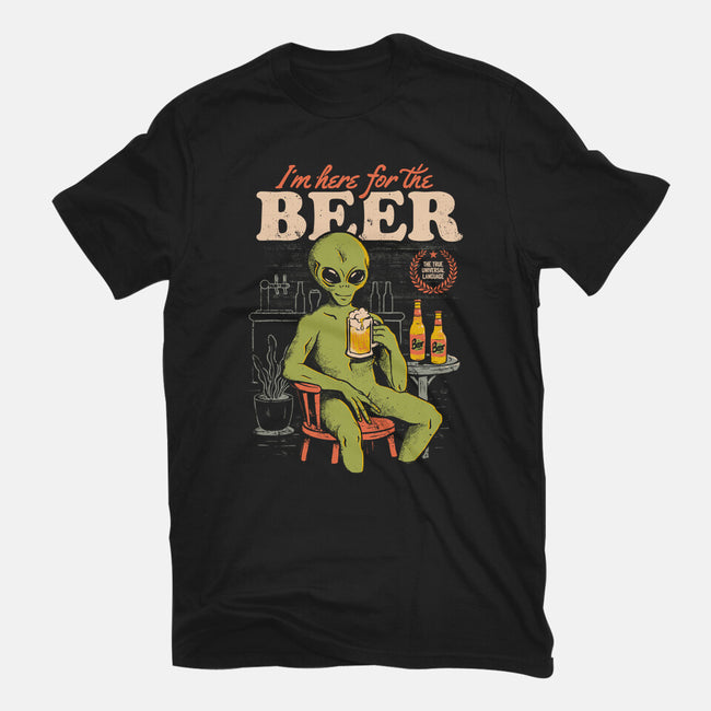 Here For The Beer-Youth-Basic-Tee-eduely