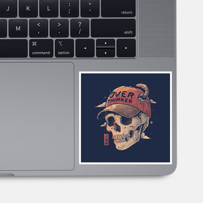 Overthinker Skull-None-Glossy-Sticker-eduely