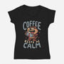 Coffee Keeps Me Calm-Womens-V-Neck-Tee-Arigatees