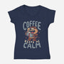 Coffee Keeps Me Calm-Womens-V-Neck-Tee-Arigatees