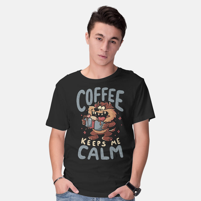 Coffee Keeps Me Calm-Mens-Basic-Tee-Arigatees