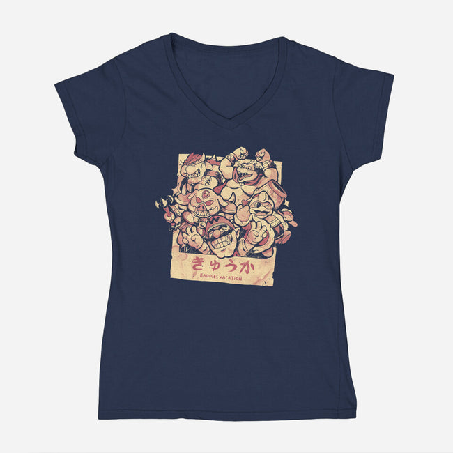 Baddies Vacation-Womens-V-Neck-Tee-Arigatees