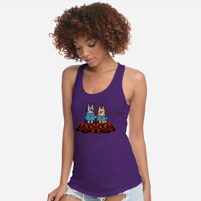 Doggy Twins-Womens-Racerback-Tank-Raffiti