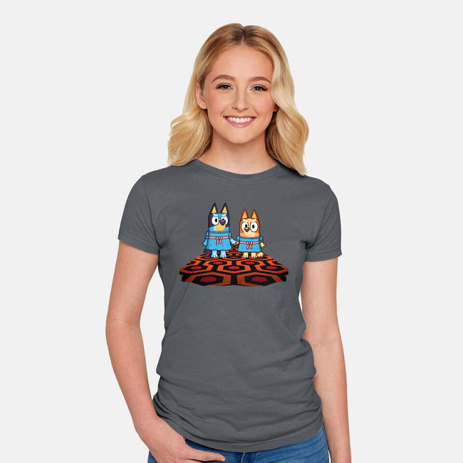 Doggy Twins-Womens-Fitted-Tee-Raffiti