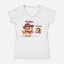 Meowdy And Beehaw-Womens-V-Neck-Tee-TechraNova