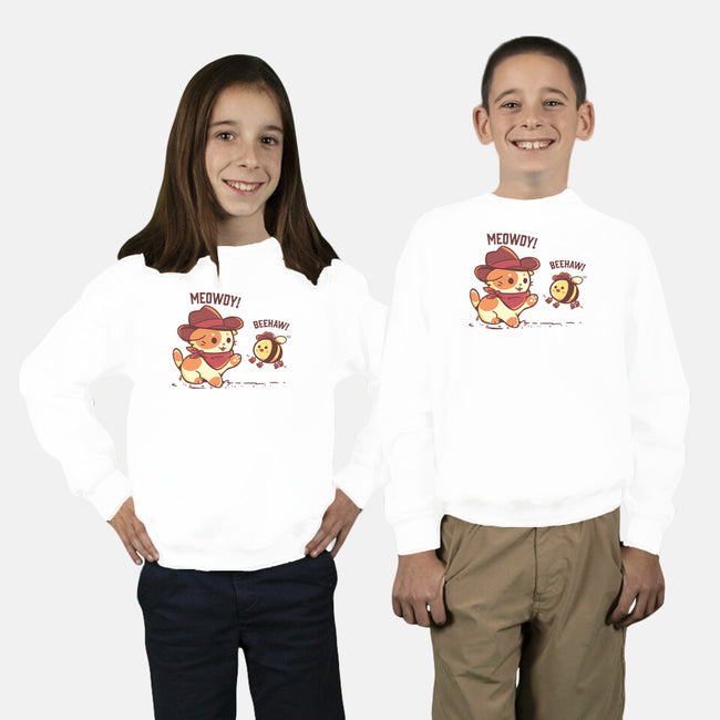 Meowdy And Beehaw-Youth-Crew Neck-Sweatshirt-TechraNova