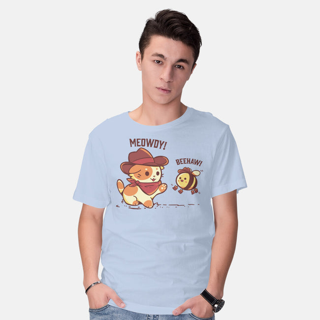 Meowdy And Beehaw-Mens-Basic-Tee-TechraNova