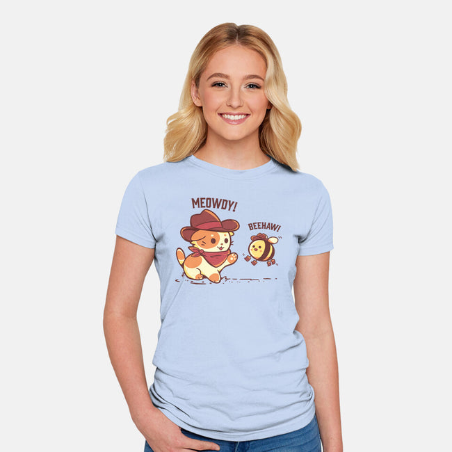 Meowdy And Beehaw-Womens-Fitted-Tee-TechraNova