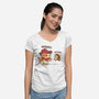 Meowdy And Beehaw-Womens-V-Neck-Tee-TechraNova