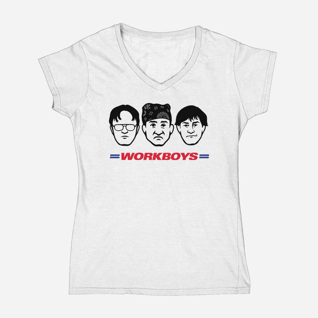 Work Boys-Womens-V-Neck-Tee-jasesa