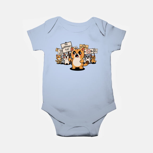 Cat Protest-Baby-Basic-Onesie-fanfabio