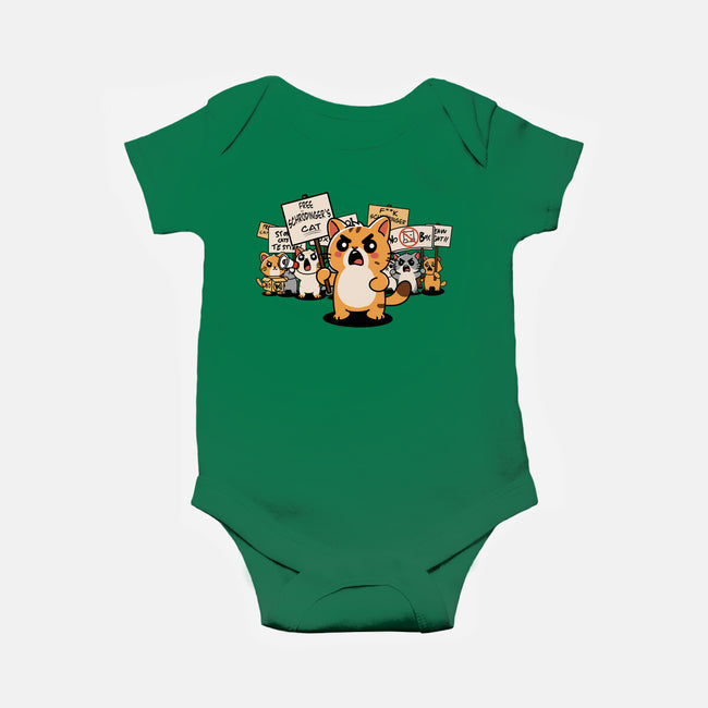 Cat Protest-Baby-Basic-Onesie-fanfabio