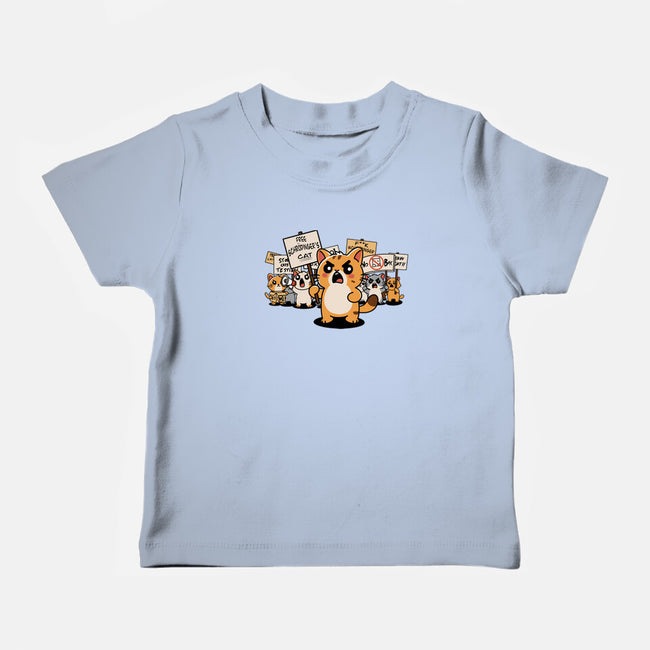 Cat Protest-Baby-Basic-Tee-fanfabio