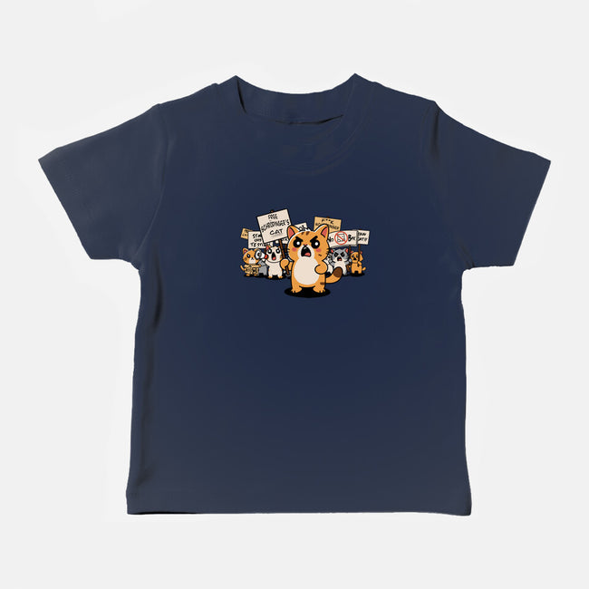 Cat Protest-Baby-Basic-Tee-fanfabio