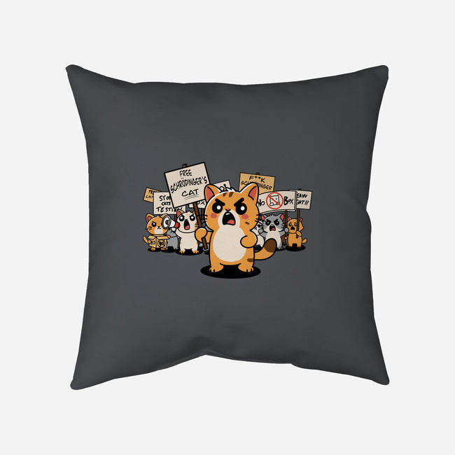 Cat Protest-None-Removable Cover w Insert-Throw Pillow-fanfabio