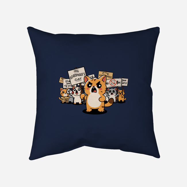 Cat Protest-None-Removable Cover w Insert-Throw Pillow-fanfabio