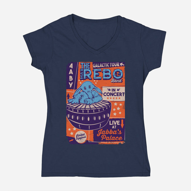 Max Rebo Live-Womens-V-Neck-Tee-CarloJ1956