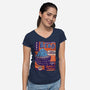 Max Rebo Live-Womens-V-Neck-Tee-CarloJ1956