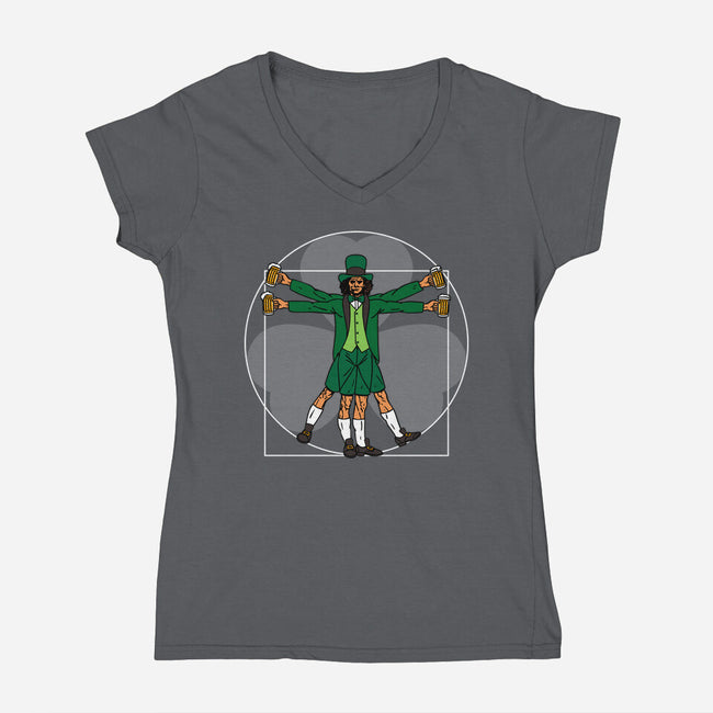 Vitruvian Irishman-Womens-V-Neck-Tee-Boggs Nicolas