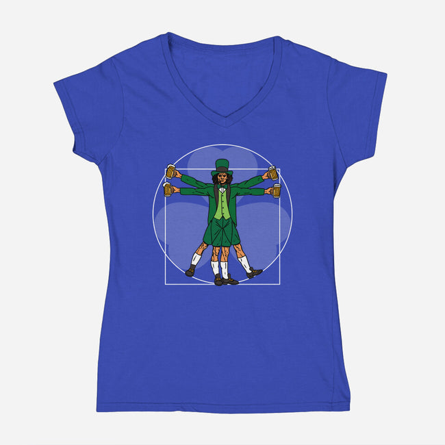 Vitruvian Irishman-Womens-V-Neck-Tee-Boggs Nicolas