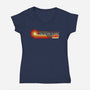 Future Is Here-Womens-V-Neck-Tee-rocketman_art