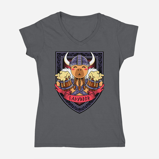 Capybeer-Womens-V-Neck-Tee-spoilerinc