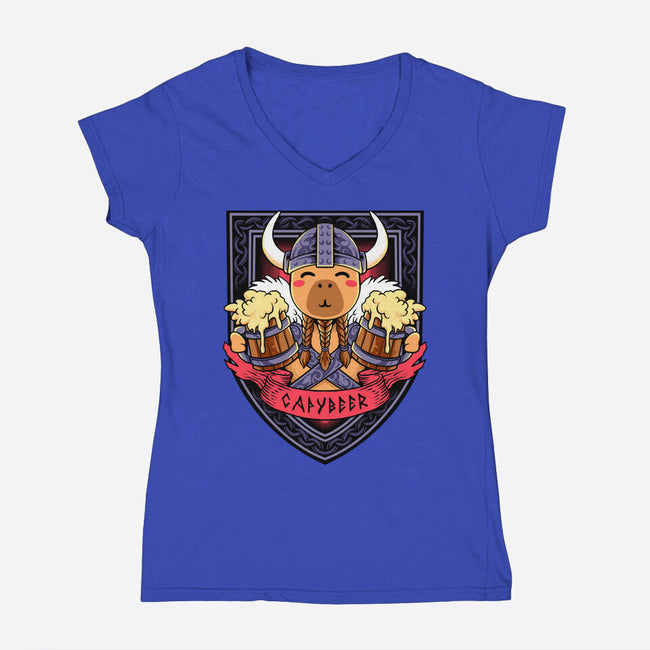 Capybeer-Womens-V-Neck-Tee-spoilerinc