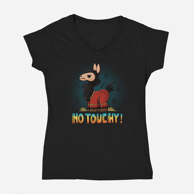 No Touchy-Womens-V-Neck-Tee-Vallina84