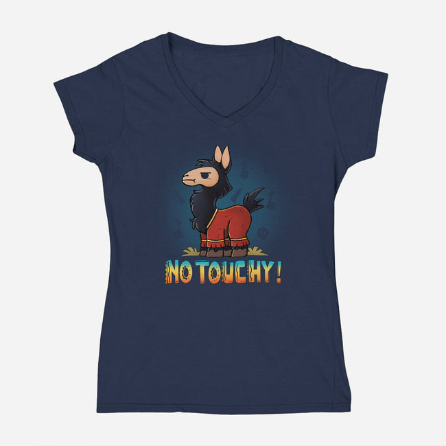 No Touchy-Womens-V-Neck-Tee-Vallina84