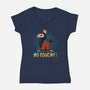 No Touchy-Womens-V-Neck-Tee-Vallina84
