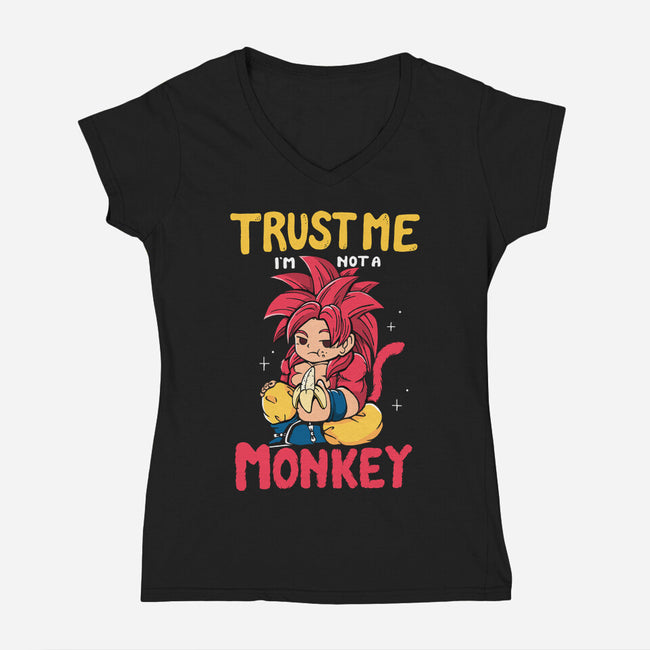 I'm Not A Monkey-Womens-V-Neck-Tee-Vallina84