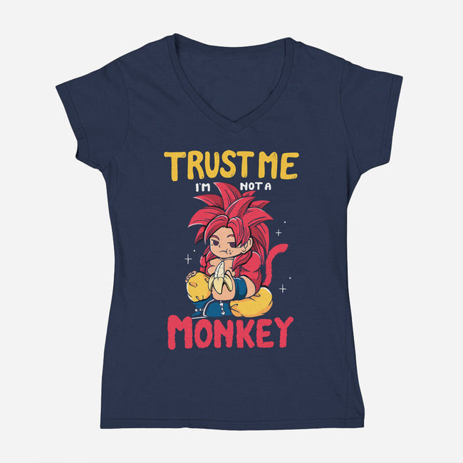 I'm Not A Monkey-Womens-V-Neck-Tee-Vallina84