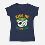 Kiss Me I'm Aye-rish-Womens-V-Neck-Tee-Boggs Nicolas