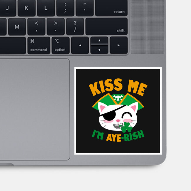 Kiss Me I'm Aye-rish-None-Glossy-Sticker-Boggs Nicolas