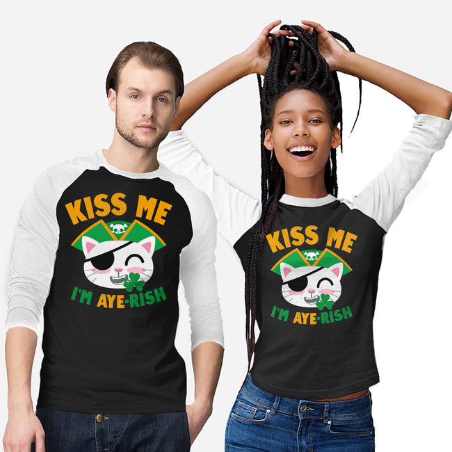 Kiss Me I'm Aye-rish-Unisex-Baseball-Tee-Boggs Nicolas