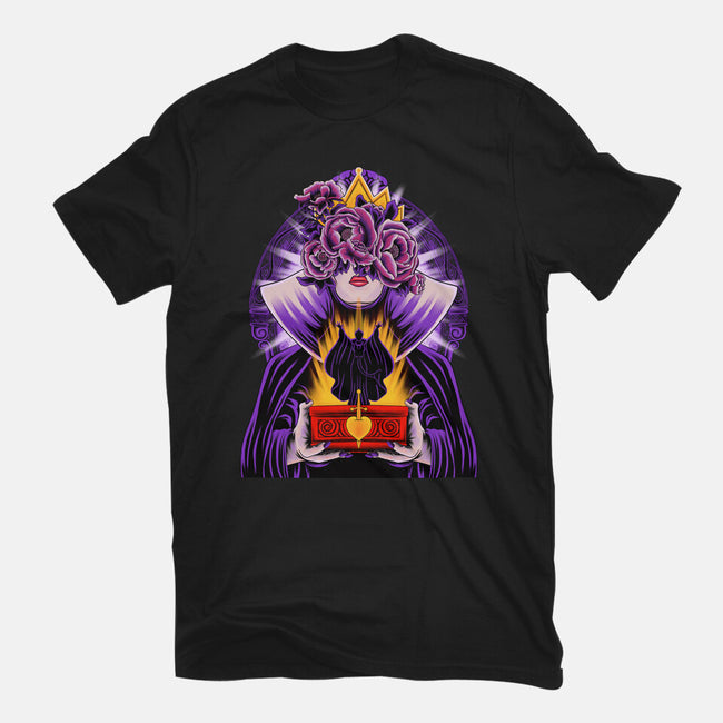 Dark Queen Flower Face-Womens-Fitted-Tee-rmatix