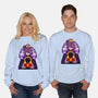 Dark Queen Flower Face-Unisex-Crew Neck-Sweatshirt-rmatix