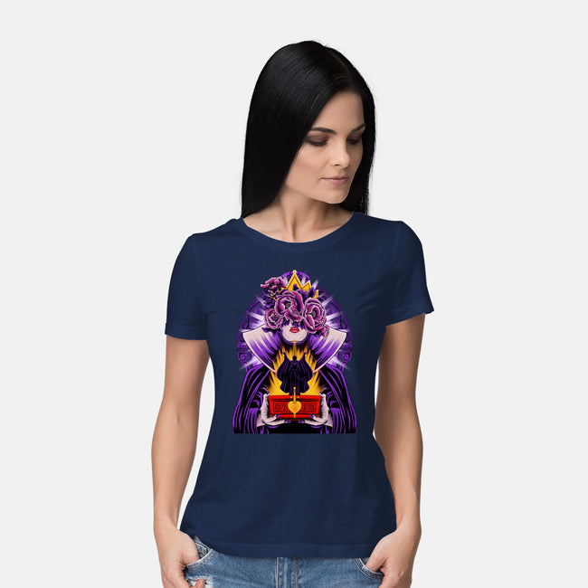 Dark Queen Flower Face-Womens-Basic-Tee-rmatix