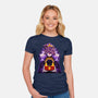 Dark Queen Flower Face-Womens-Fitted-Tee-rmatix