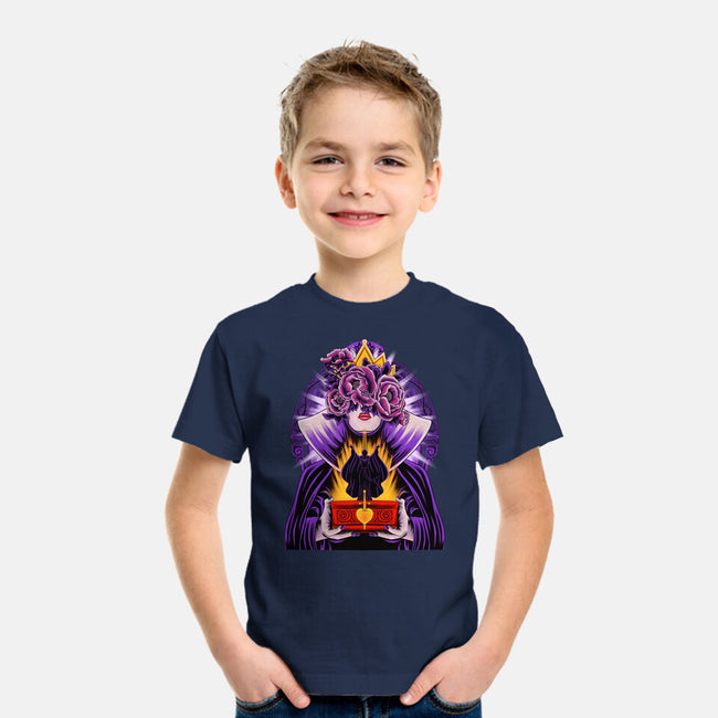 Dark Queen Flower Face-Youth-Basic-Tee-rmatix