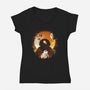 Astromech Night-Womens-V-Neck-Tee-dandingeroz