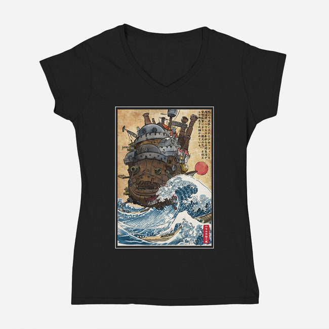 Moving Castle In Japan-Womens-V-Neck-Tee-DrMonekers