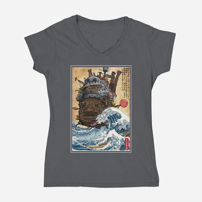 Moving Castle In Japan-Womens-V-Neck-Tee-DrMonekers