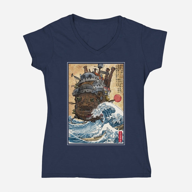 Moving Castle In Japan-Womens-V-Neck-Tee-DrMonekers